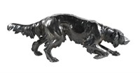 25" Silverplated Hunting Dog Sculpture
