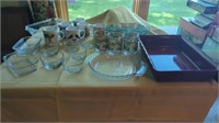 COFFEE CUPS- LOAF PAN- 2 SMALL PYREX LOAF PANS- 6
