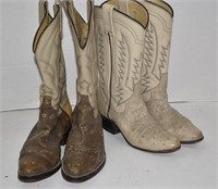 Two Pair Ladies Western Boots. Quill, Snake