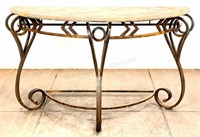 Classical Style Iron Scroll & Marble Console Table