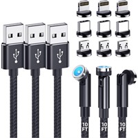 Magnetic Charging Cable [3-Pack,10FT/10FT/10FT]