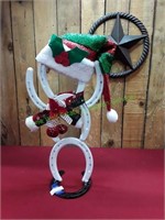 Handcrafted Horseshoe Snowman