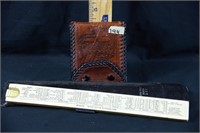 LEATHER WALLET, SLIDE RULER