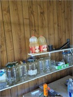 Balance of jars and shelf