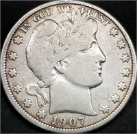 1907-O Barber Silver Half Dollar, Better Grade