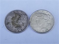 1922 & 1923-D Silver Peace Dollars