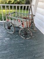 antique painted garden cart