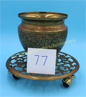 Vintage Brass Planter made in India and