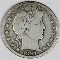 1897 s Semi Key Barber Half Dollar