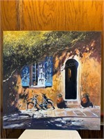 Tuscan Canvas Bicycle Doorway 35”x35”