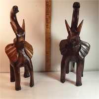 Elephants carved of wood