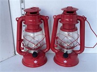 3 red oil lantern styled lights