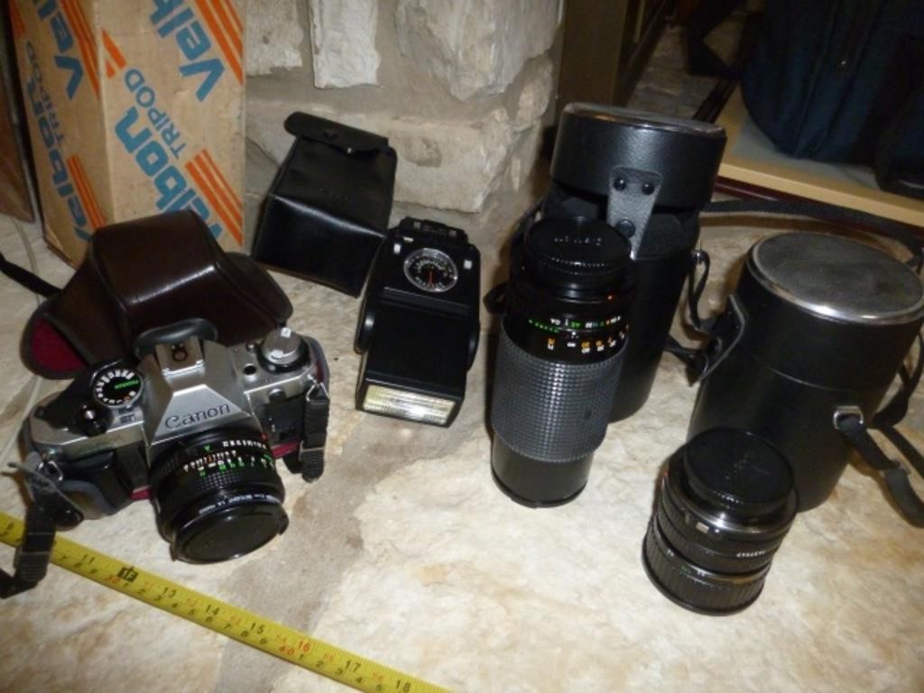 Canon AE-1 35mm Film Camera Kit & Tripod
