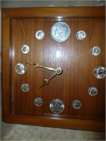 Silver Coin Wood Clock 1964 US Silver Coin Clock