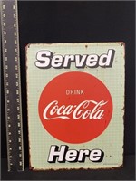 Coca Cola Served Here Metal Sign