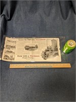 Vintage Laminated Paper Fordson Advertisement
