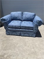 Blue Upholstered loveseat Super clean!! 64” long