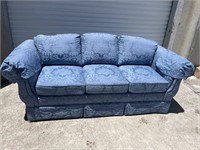 Blue Upholstered sofa Super clean!! 88” long 36”