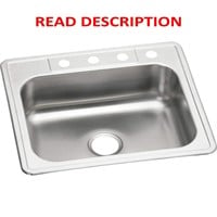 25 in. Drop in Single Bowl Stainless Sink