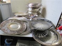 Box of Silver-plate Trays, Covered Dishes