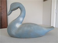 Blue Paper Mache Swan