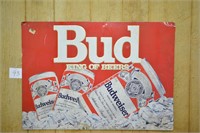 1987 Metal Budweiser Beer Advertising Sign 35