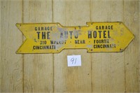 Metal Advertising Arrow Sign "The Auto Hotel