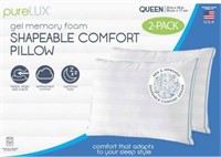 2 pk Purelux Gel Memory Foam Queen Pillows $38