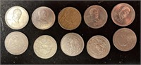 (10) $500 PESO MEXICAN COINS