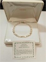 OF)Genuine 14 karat gold freshwater Pearl bracelet