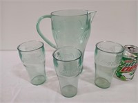 Coca-Cola Pitcher and Glasses, Not Glass