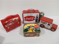 Group, 2 coca-Cola Lunch Boxes, Truck tin, Other