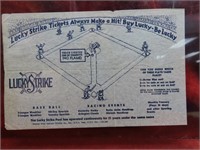 Rare Lucky Strike Cigarette Baseball paper ephemer
