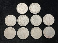 Lot of 10 1911 Liberty "V"  Nickels