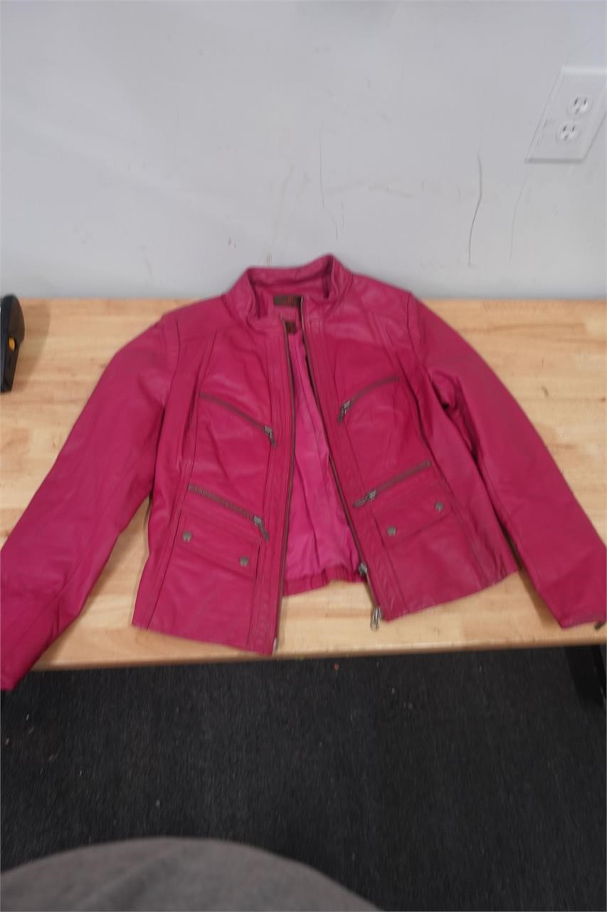 Danier Pink Leather Jacket Size M