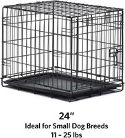 New World 24" Folding Metal Dog Crate, Includes