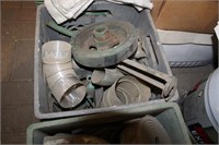 Estate-Gray & Green Crate Tail Pipe Pieces Etc.
