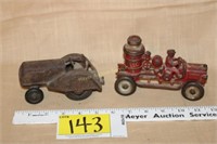 Cast iron Oliver 70 & Cast fire truck