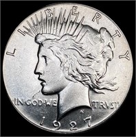 1927 Silver Peace Dollar NEARLY UNCIRCULATED