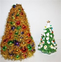 Ceramic Christmas Tree, Tinsel Ornament Tree