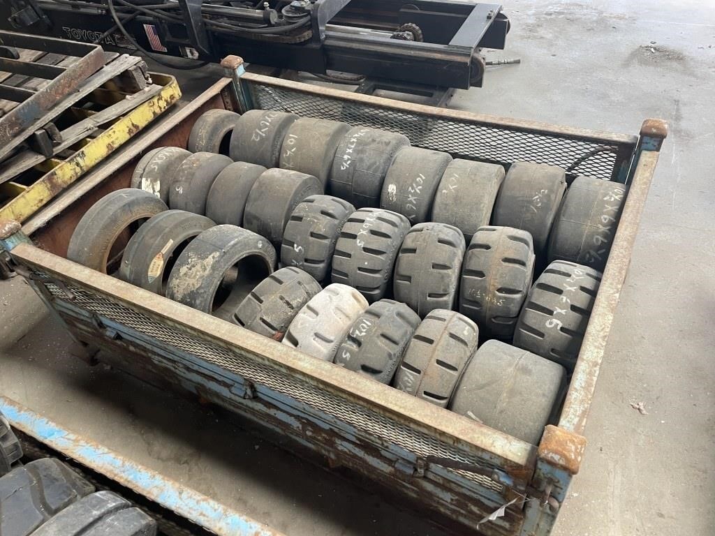 Crate of Forklift Tires