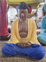 Painted Concrete Buddha Statue 17 1/2 in.H