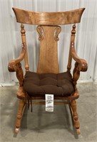 (AB)
 Carved Wooden Rocking Chair. 
Approx