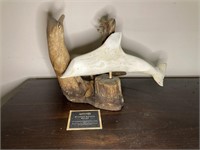 Whale Bone Dolphin/Driftwood Sculpture