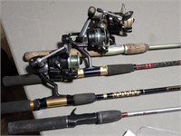 (4) 6ft. Rods w/ Open Face Fishing Reels