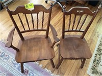 TELL CITY PAIR OF DINING ROOM CHAIRS INCLUDING ONE