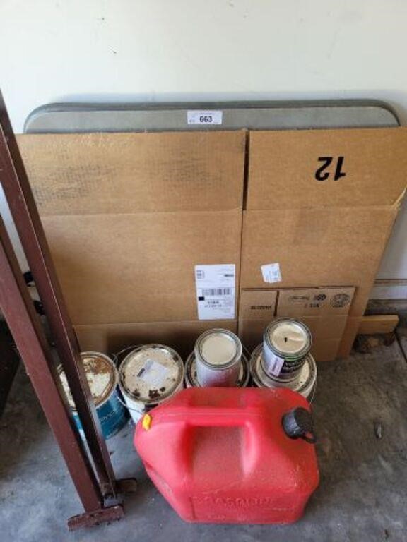 CARD TABLE, MISC GAS CANS, RAILS