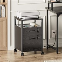 N7005  SUPERJARE File Cabinet 2-Drawer Rolling B