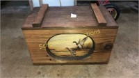 Nice wood box with duck hunting scene on front