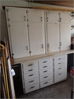 Shop Cabinet  w/14 Drawers & (8) Cabinet Doors